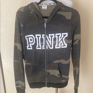 Pink Camo Zip-Up Hoodie